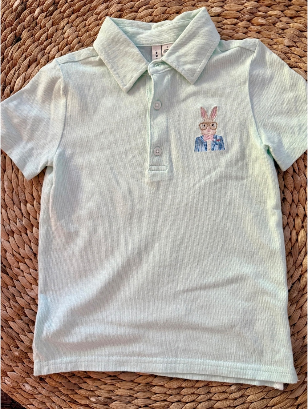 Janie and Jack Bunny Polo Sz 3 EUC